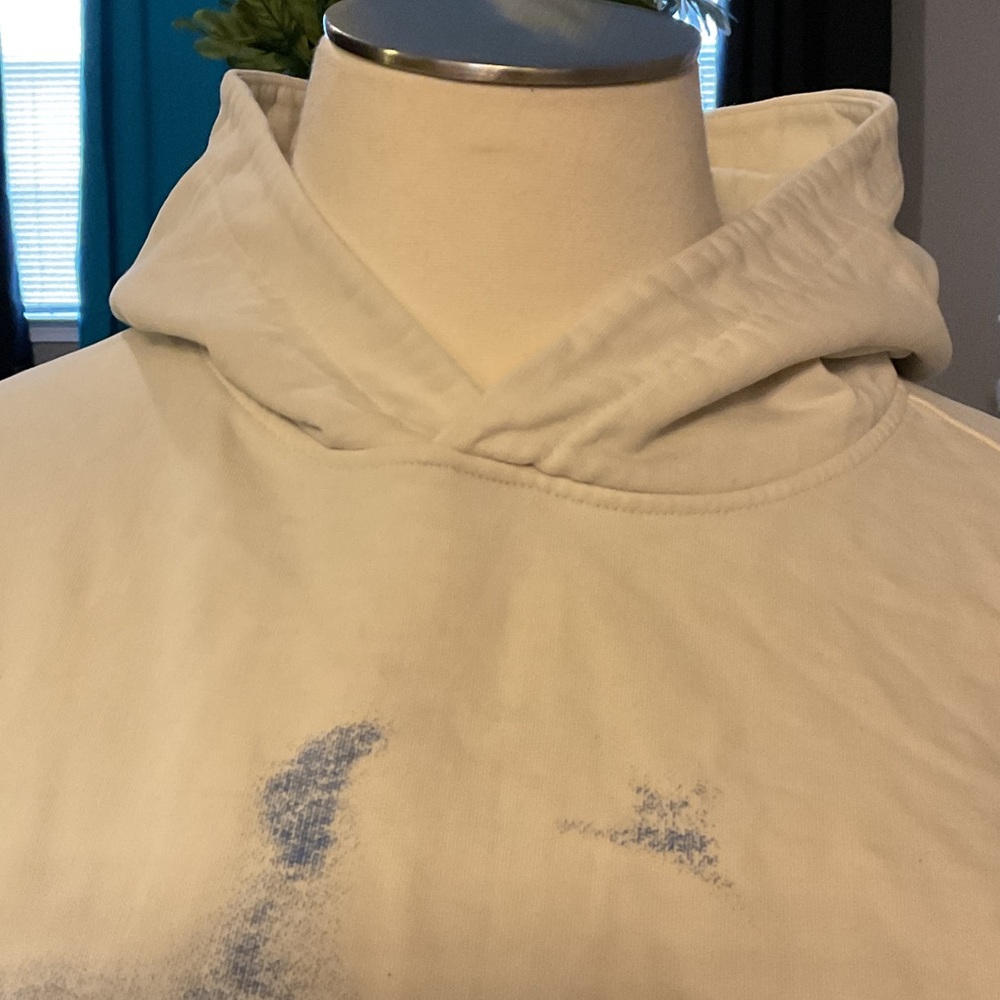 Aelfric Eden Cream Hoodie with Blue Graphic Print - Picture 7 of 7